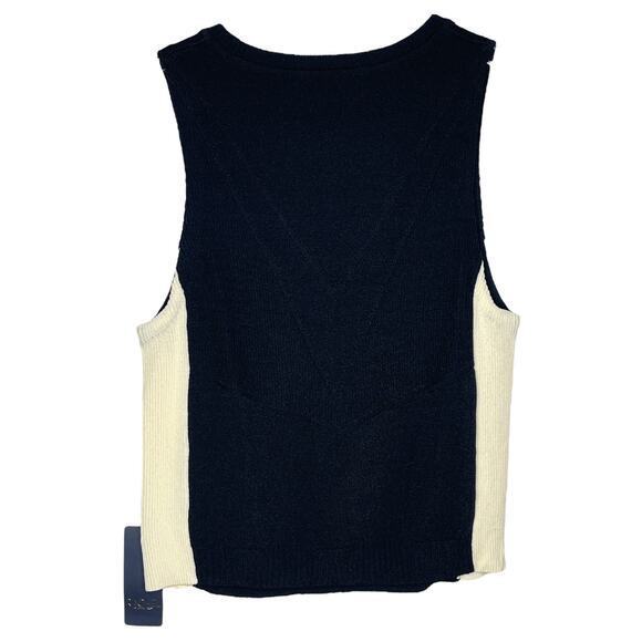 Rachel Roy Womens Odette Ribbed Sleeveless Blouse Size M‎ Black Stone Knit NWT - Picture 3 of 9